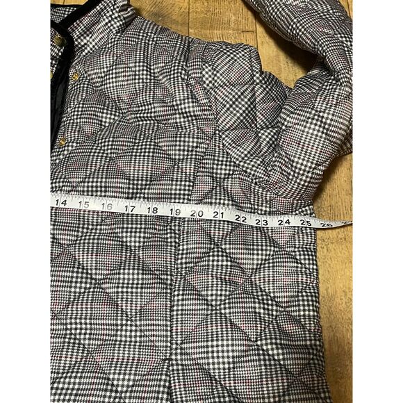 Liz Claiborne Quilted Houndstooth Coat Black Red XL Diamond Jacket - Picture 13 of 14